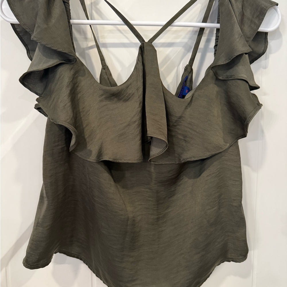 Aeropostale Green Ruffle Bodysuit